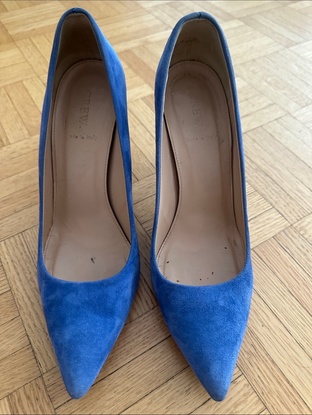 J. Crew Blue Suede Pointed-Toe Pumps